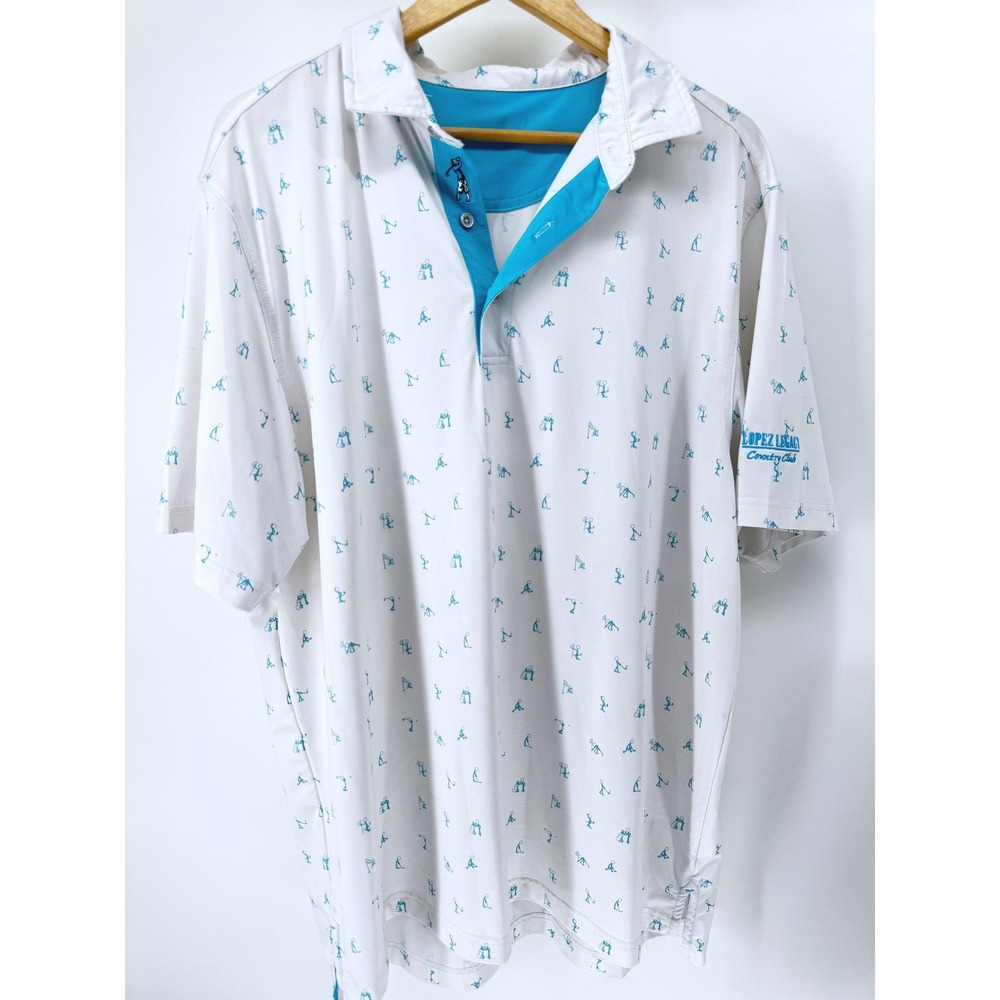 Bobby Jones Lopez Legacy Country Club Performance Golf Polo Shirt Mens XL AOP